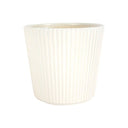 Ribbed Ceramic Planter White Large at online8 furniture store Auckland