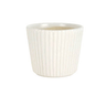 Ribbed Ceramic Planter White Small at online8 furniture store Auckland