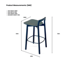 Riga Bar Chair - Black at online8 furniture store Auckland