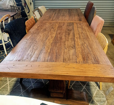 Rivas Reclaimed Elm Dining Table  - 3000mm at online8 furniture store Auckland
