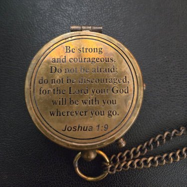 Pocket Brass Compass with Chain