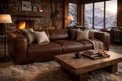 Hampshire 3 Seater Leather Sofa: Vintage Cigar