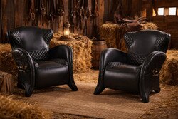 Stallion Leather Armchair - Belon Black