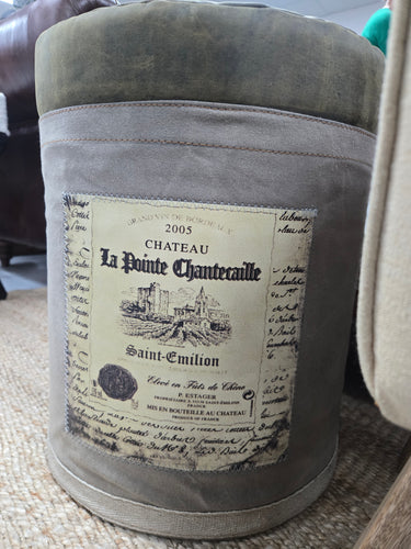 Leather & Canvas Footstool
