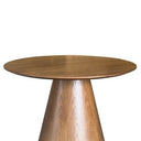 Meridian Dining Table, 120cm round oak top in walnut on a cone pedestal base