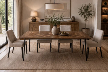 Chevron Parquet Dining Table - 1800