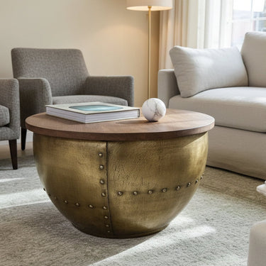 Industrial coffee table with Metal Base