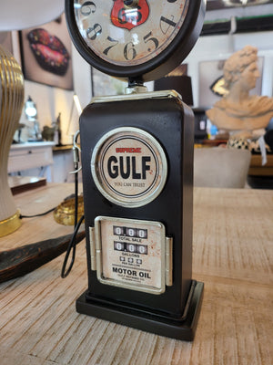 Gulf Petrol Pump Table Clock
