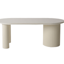 Roberto Tri-Column Coffee Table - Chalk White at online8 furniture store Auckland