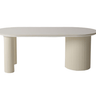 Roberto Tri-Column Coffee Table - Chalk White at online8 furniture store Auckland