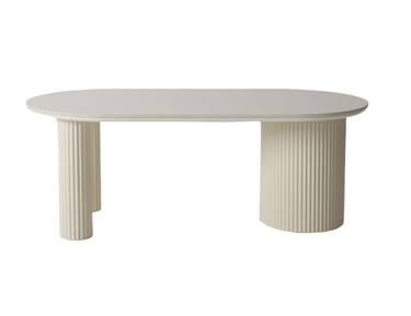 Roberto Tri-Column Coffee Table - Chalk White at online8 furniture store Auckland