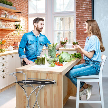 Bar Cart with Stemware Rack | Drinks Trolley at online8 furniture store Auckland