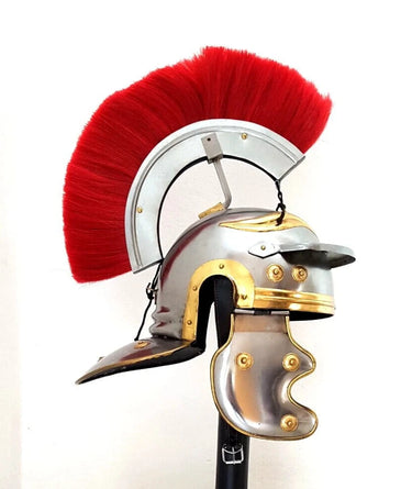 Roman Knight Helmet with Red Hair Plume at online8 furniture store Auckland
