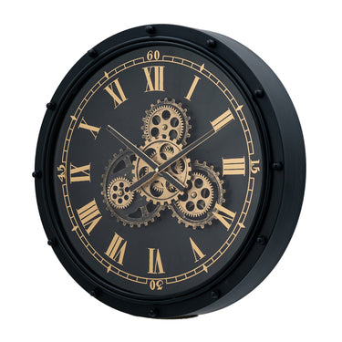 Roman Numeral Wall Clock with Gears at online8 furniture store Auckland