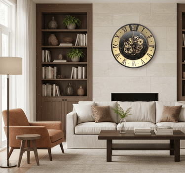 Roman Wall Clock with Gears at online8 furniture store Auckland