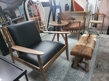 Romano Mid-Century Armchair Black at online8 furniture store Auckland