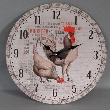 Rooster Clock - 34Cm at online8 furniture store Auckland