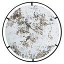 Round Antique Mirror with Metal Frame at online8 furniture store Auckland
