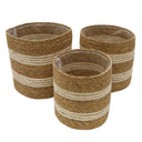 Round Cylinder Stripe Basket - Set of 3 at online8 furniture store Auckland