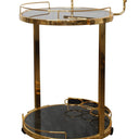 Round Glass & Marble Bar Cart | Drinks Trolley at online8 furniture store Auckland