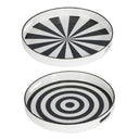 Round Tray S/2 - B&W at online8 furniture store Auckland