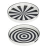Round Tray S/2 - B&W at online8 furniture store Auckland
