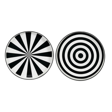 Round Tray S/2 - B&W at online8 furniture store Auckland