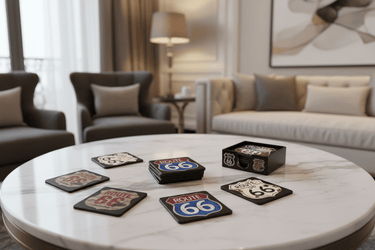 Route 66 Coasters Set/6 at online8 furniture store Auckland