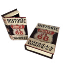 Route 66 Vintage Book Boxes – Set of 2 Hidden Storage Organisers at online8 furniture store Auckland