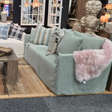 Roxy 2 Seat Slip Cover Sofa - Olive at Online8 Furniture Auckland NZ