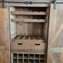 Rustic Reclaimed Pine Bar & Wine Unit with Sliding Doors at online8 furniture store Auckland