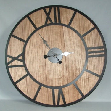 Rustic Wooden Clock - 80Cm at online8 furniture store Auckland