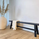 Rustico Reclaimed Wood Long Bench - Black at online8 furniture store Auckland