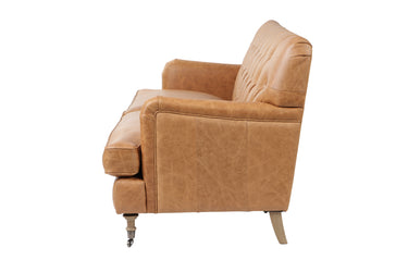 Rutherford 3 Seater Chesterfield Sofa with nailhead trim and turned oak legs on brass castors