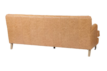 Rutherford 3 Seater Leather Sofa with feather and high-density foam seating on a solid timber frame