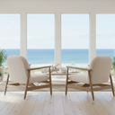 Sable Armchair | Linen Look & Light Oak at Online8 Furniture Auckland NZ
