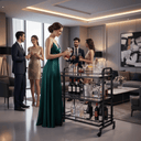 Samui Bar Cart - Black Iron & Glass at online8 furniture store Auckland