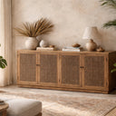 Santorini Elm Sideboard with 4 Rattan Doors at Online8 Furniture Auckland NZ