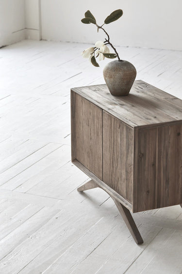 Santos Bedside Table - Recycled Elm at online8 furniture store Auckland