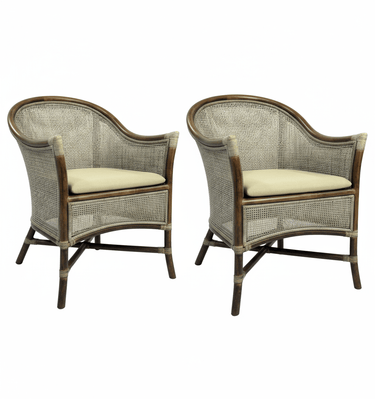 Sanur Armchair - Smoke Gray/ White Wask & Oatmeal at online8 furniture store Auckland