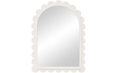 Scallop Arch Mirror - White at online8 furniture store Auckland