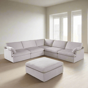 Scarlett 5 Pcs Modular Sofa with Ottoman at online8 furniture store Auckland