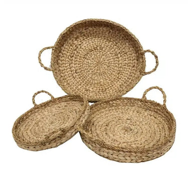 Seagrass/Hyacinth Trays s/3 - Natural at online8 furniture store Auckland