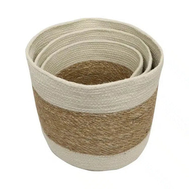 Seagrass/Jute Storage Baskets W/O Handles s/3 at online8 furniture store Auckland