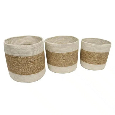 Seagrass/Jute Storage Baskets W/O Handles s/3 at online8 furniture store Auckland