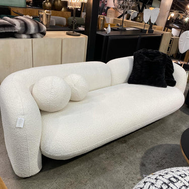 Seattle 3 Seat Boucle Sofa - White at online8 furniture store Auckland