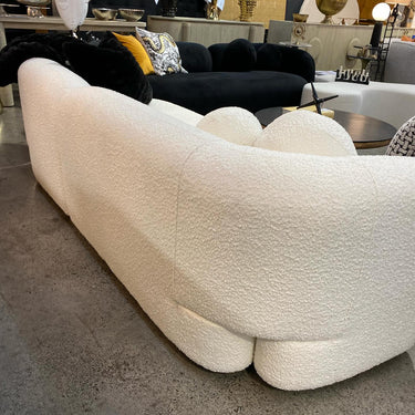 Seattle 3 Seat Boucle Sofa - White at online8 furniture store Auckland