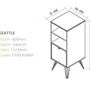 Seattle Cabinet W/2 Shelves & Drawer at online8 furniture store Auckland