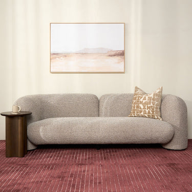 Seattle Curved Sofa in birch for Scandi, coastal and relaxed living spaces