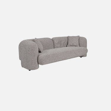 Seattle Curved Sofa in deep Double Espresso textured polyester